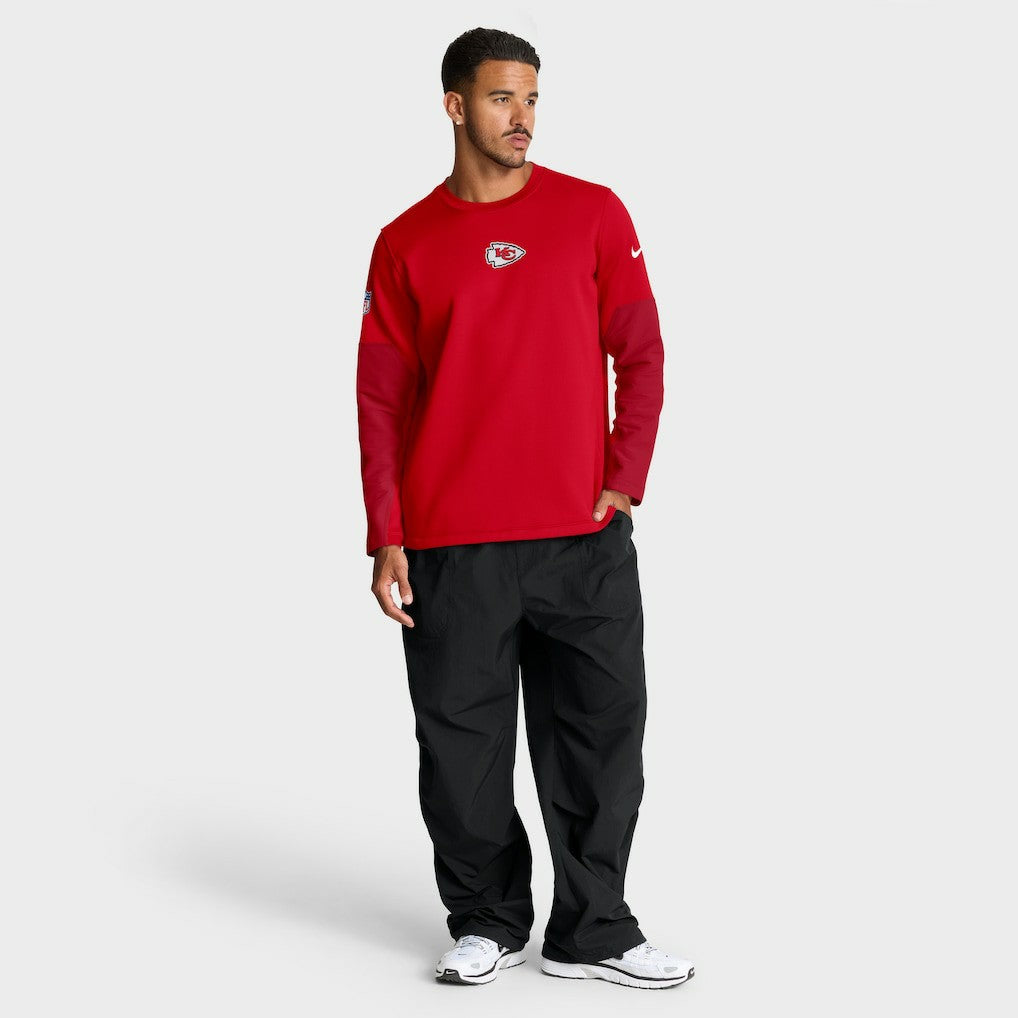 Kansas City Chiefs Sideline Coach Therma-FIT Long Sleeve T-Shirt Red - Nike