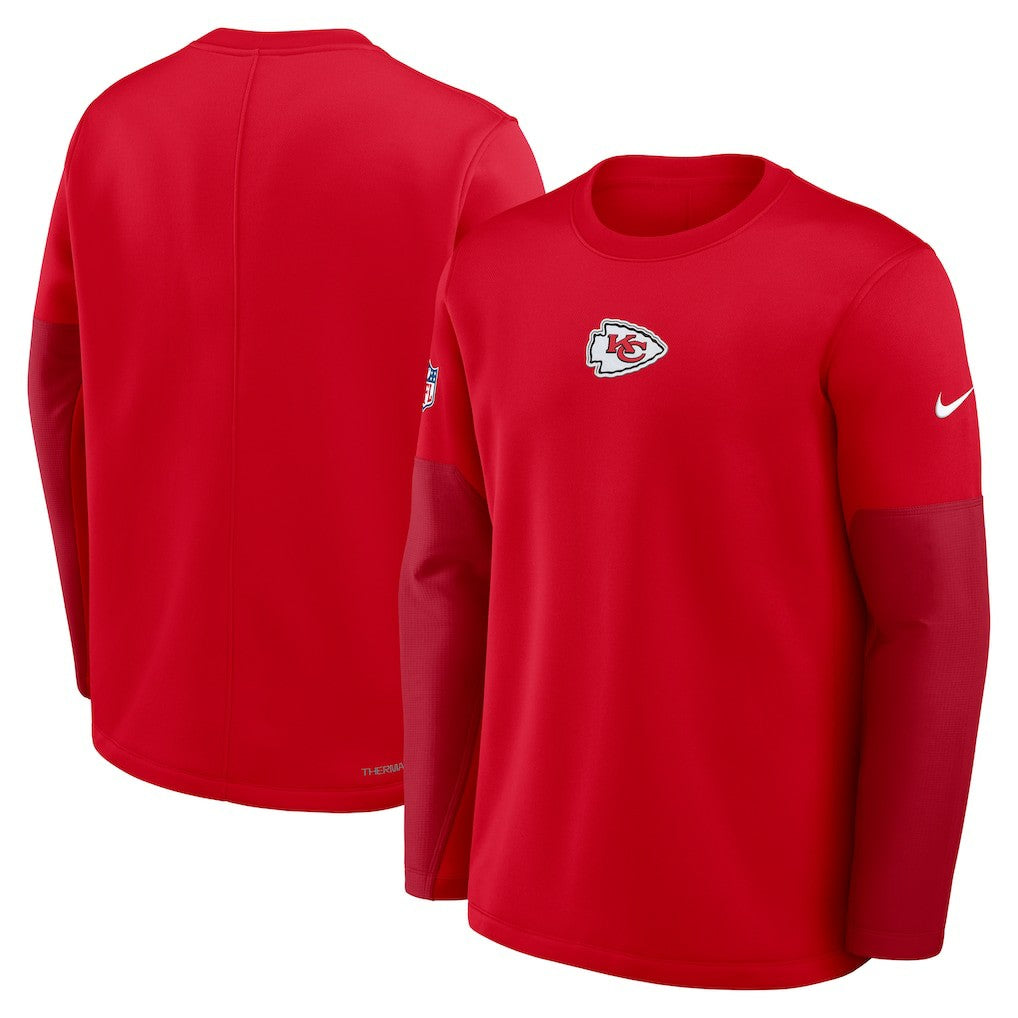 Kansas City Chiefs Sideline Coach Therma-FIT Long Sleeve T-Shirt Red - Nike