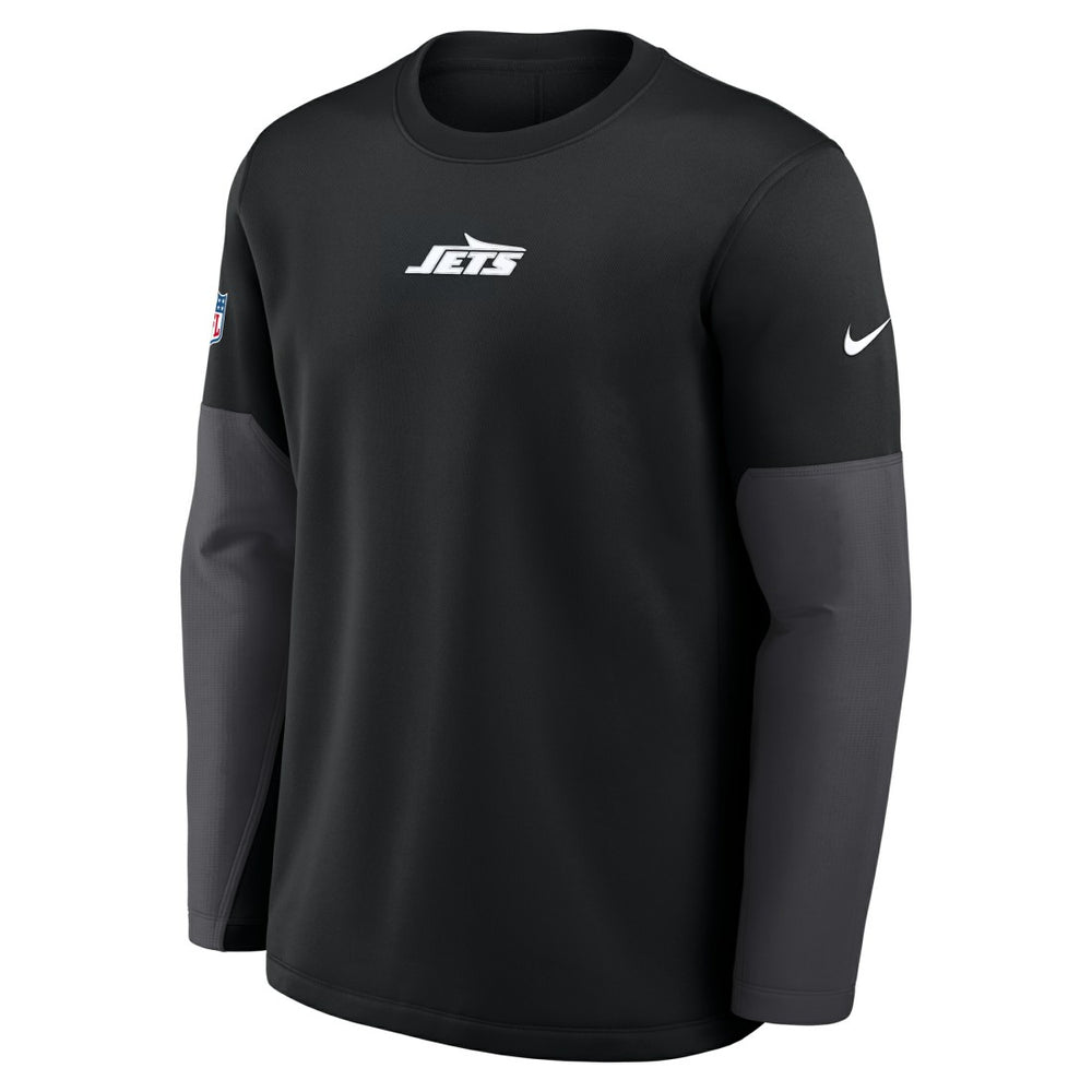 New York Jets Sideline Coach Therma-FIT Long Sleeve T-Shirt Black - Nike