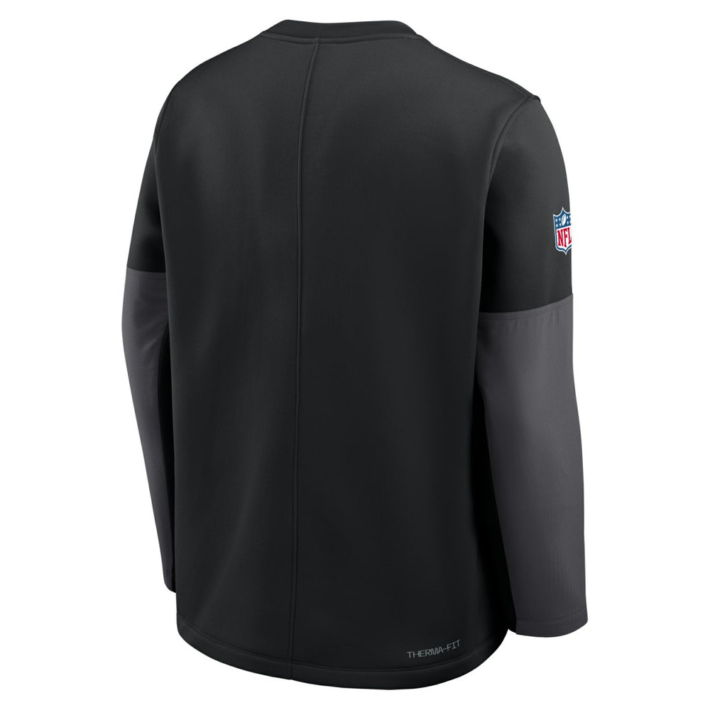 New York Jets Sideline Coach Therma-FIT Long Sleeve T-Shirt Black - Nike