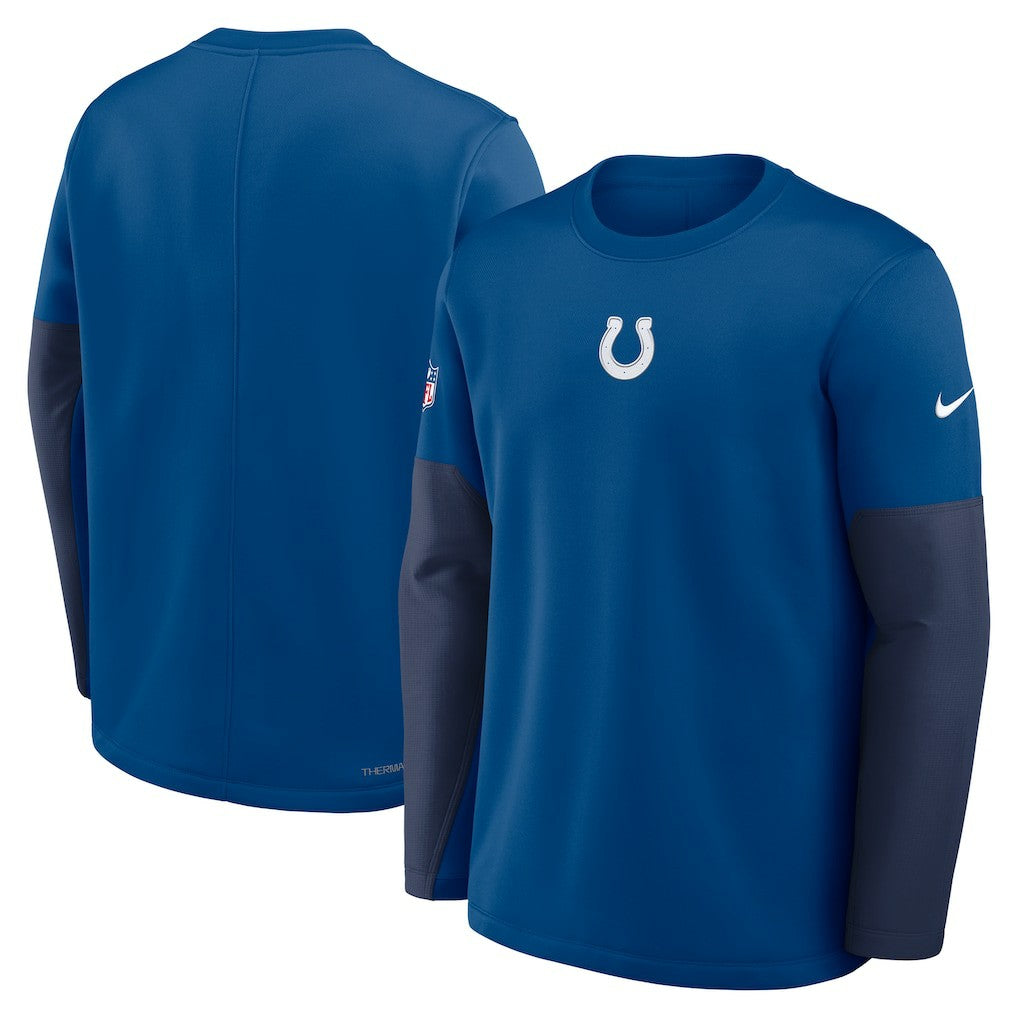 Indianapolis Colts Sideline Coach Therma-FIT Long Sleeve T-Shirt Royal - Nike