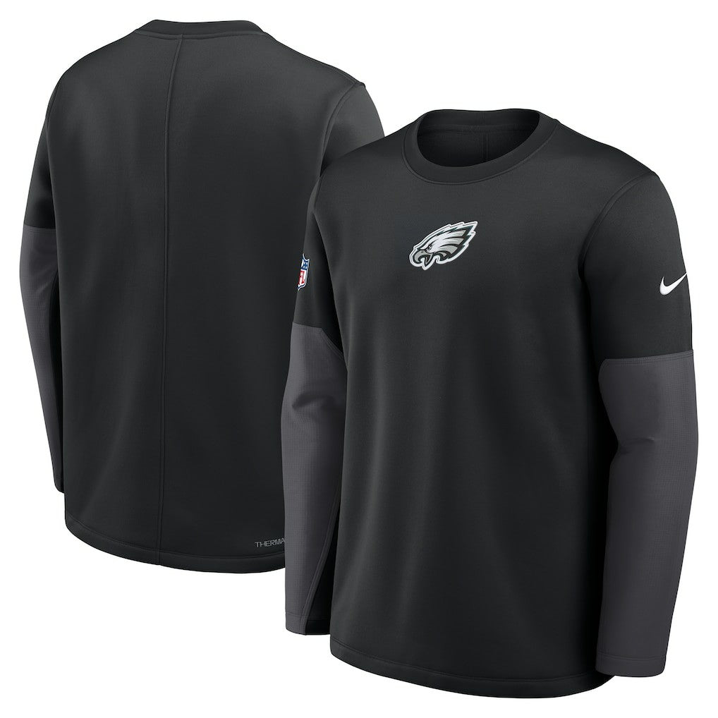 Philadelphia Eagles Sideline Coach Therma-FIT Long Sleeve T-Shirt Black - Nike
