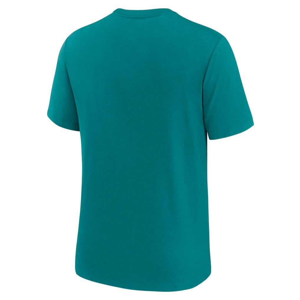 Miami Dolphins Favorable Timeline Tri-Blend T-Shirt Aqua - Nike