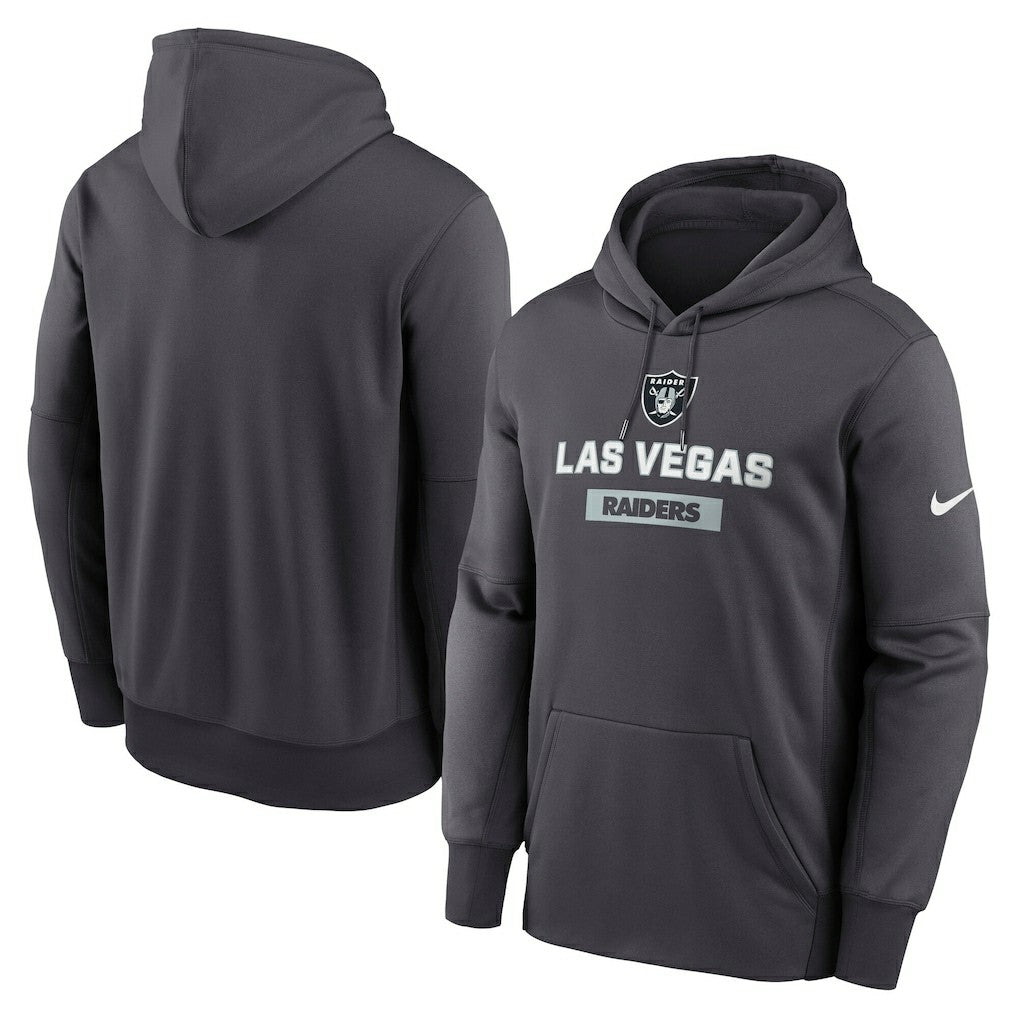 Las Vegas Raiders Toss Sweep Performance Pullover Hoodie Anthracite - Nike