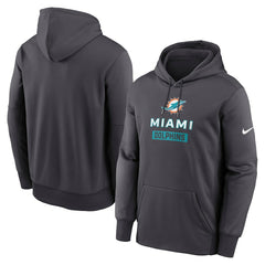Miami Dolphins Toss Sweep Performance Pullover Hoodie Anthracite - Nike