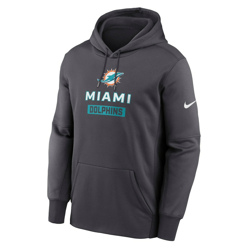 Miami Dolphins Toss Sweep Performance Pullover Hoodie Anthracite - Nike
