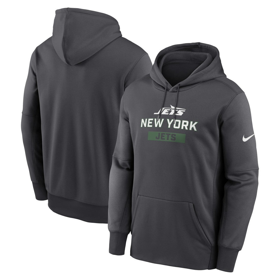New York Jets Toss Sweep Performance Pullover Hoodie Anthracite - Nike