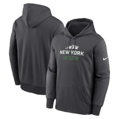New York Jets Toss Sweep Performance Pullover Hoodie Anthracite - Nike