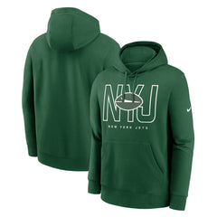 New York Jets Busted Play Club Fleece Pullover Hoodie Green - Nike