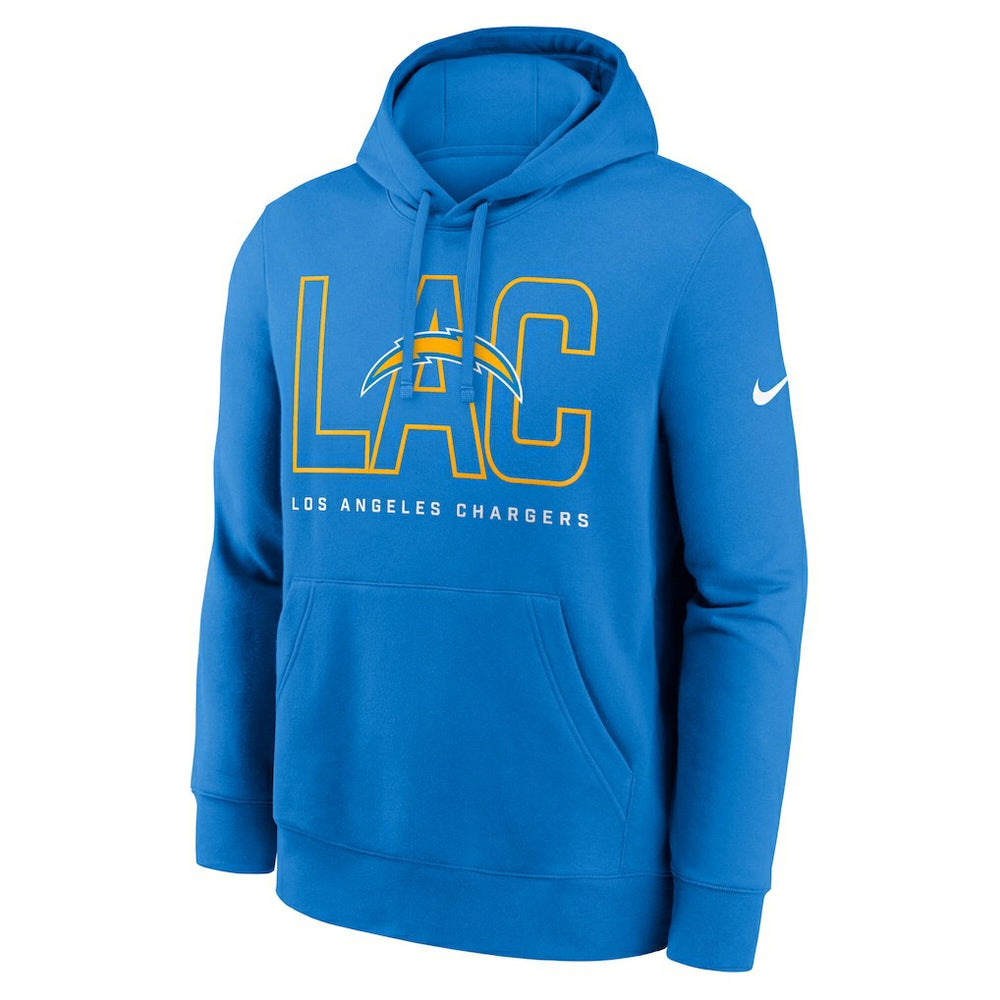 Los Angeles Chargers Busted Play Club Fleece Pullover Hoodie Powder Blue - Nike