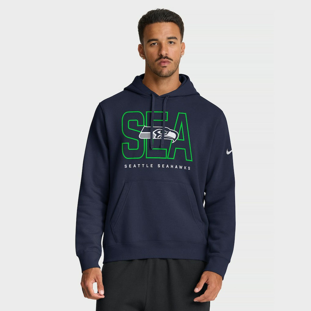 Seattle Seahawks Busted Play Club Fleece Pullover Hoodie College Navy - Nike