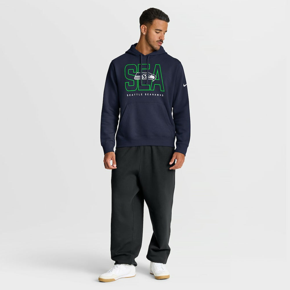 Seattle Seahawks Busted Play Club Fleece Pullover Hoodie College Navy - Nike