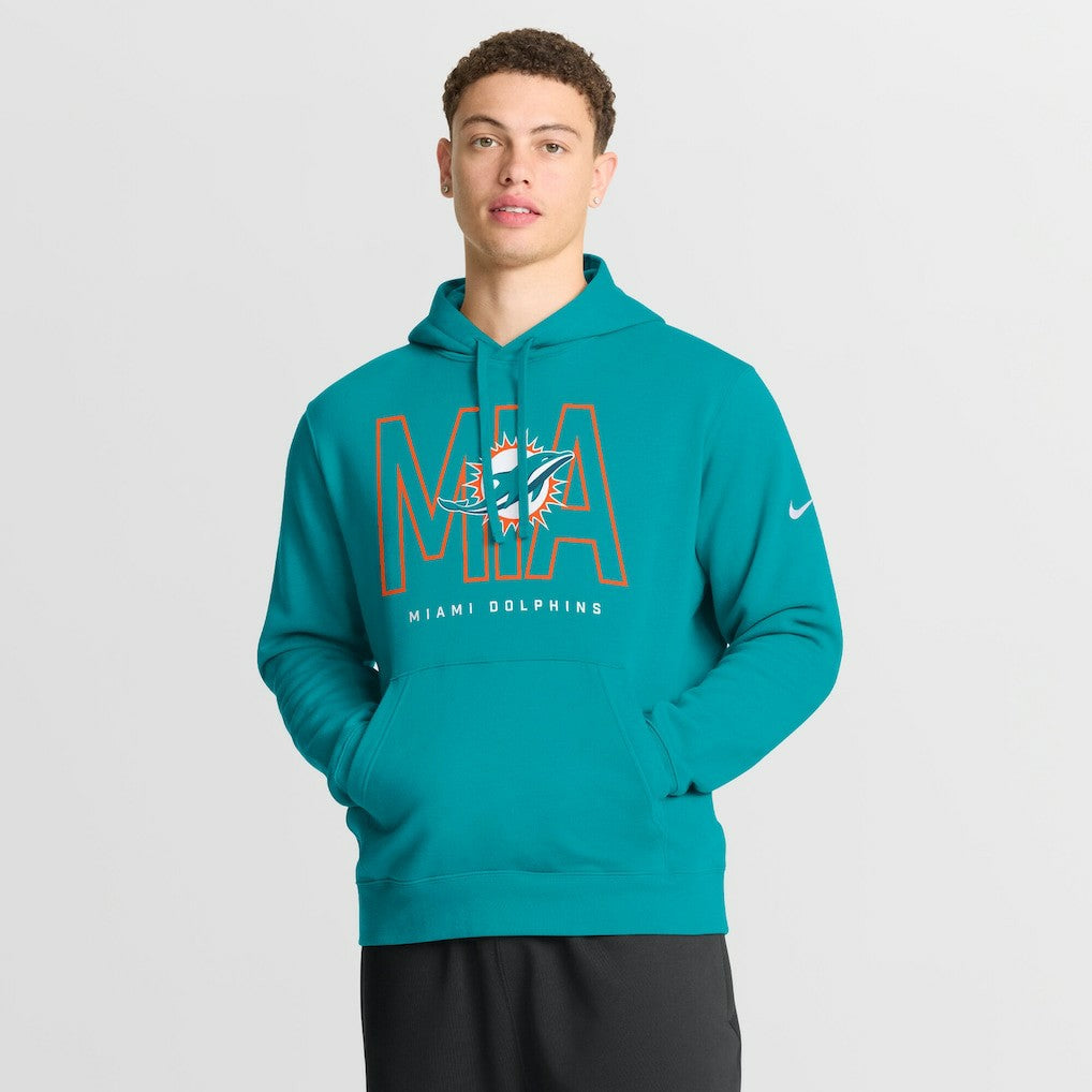 Miami Dolphins Busted Play Club Fleece Pullover Hoodie Aqua - Nike
