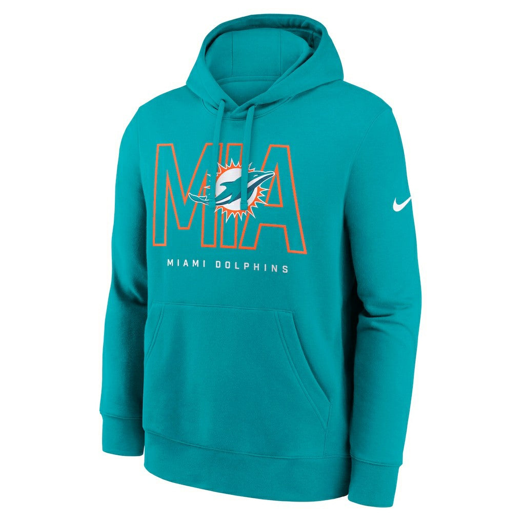 Miami Dolphins Busted Play Club Fleece Pullover Hoodie Aqua - Nike