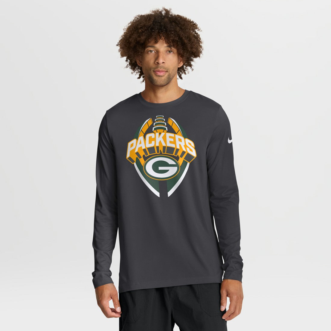 Green Bay Packers Primetime Legend Icon Performance Long Sleeve T-Shirt Anthracite - Nike