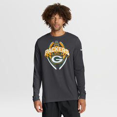 Green Bay Packers Primetime Legend Icon Performance Long Sleeve T-Shirt Anthracite - Nike