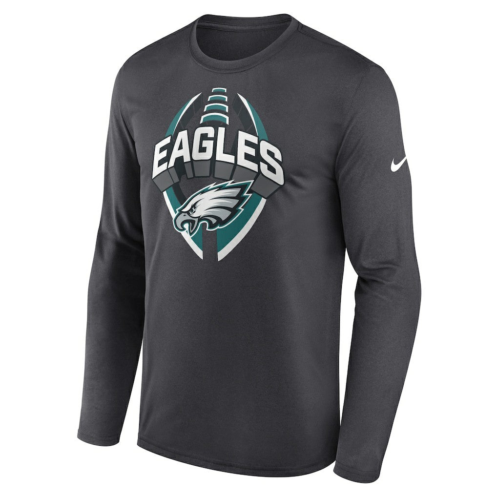 Philadelphia Eagles Primetime Legend Icon Performance Long Sleeve T-Shirt Anthracite - Nike