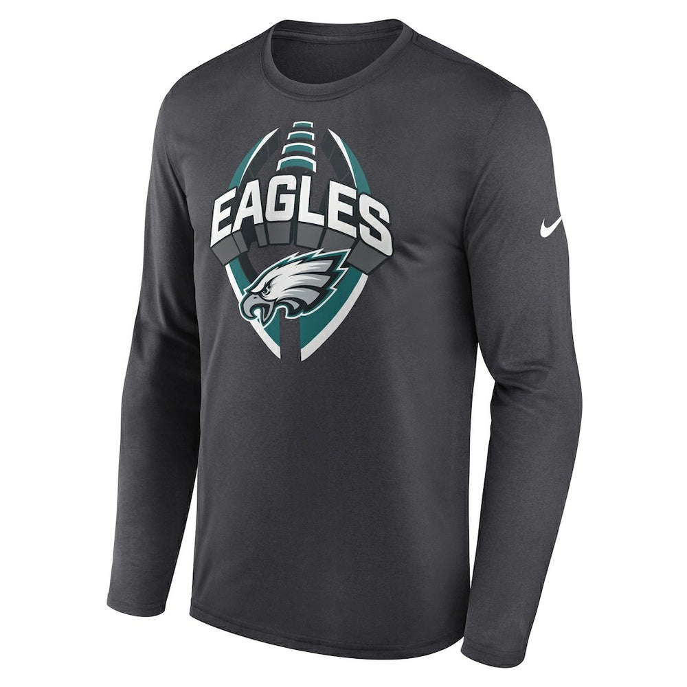 Philadelphia Eagles Primetime Legend Icon Performance Long Sleeve T-Shirt Anthracite - Nike