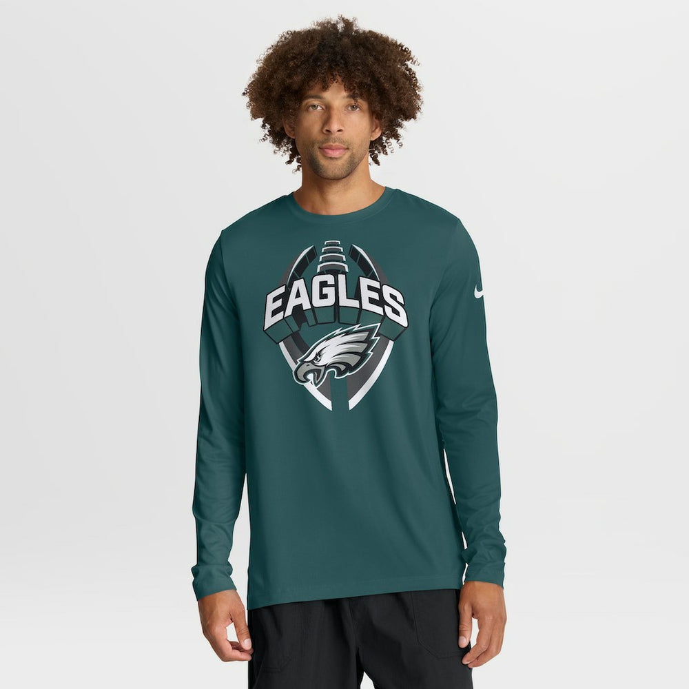 Philadelphia Eagles Primetime Legend Icon Performance Long Sleeve T-Shirt Midnight Green - Nike