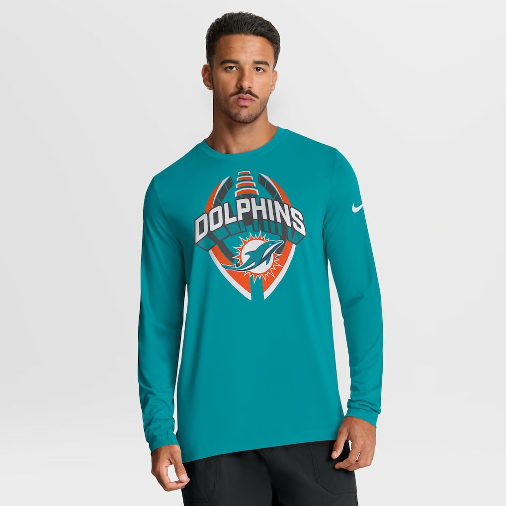 Miami Dolphins Primetime Legend Icon Performance Long Sleeve T-Shirt Aqua - Nike