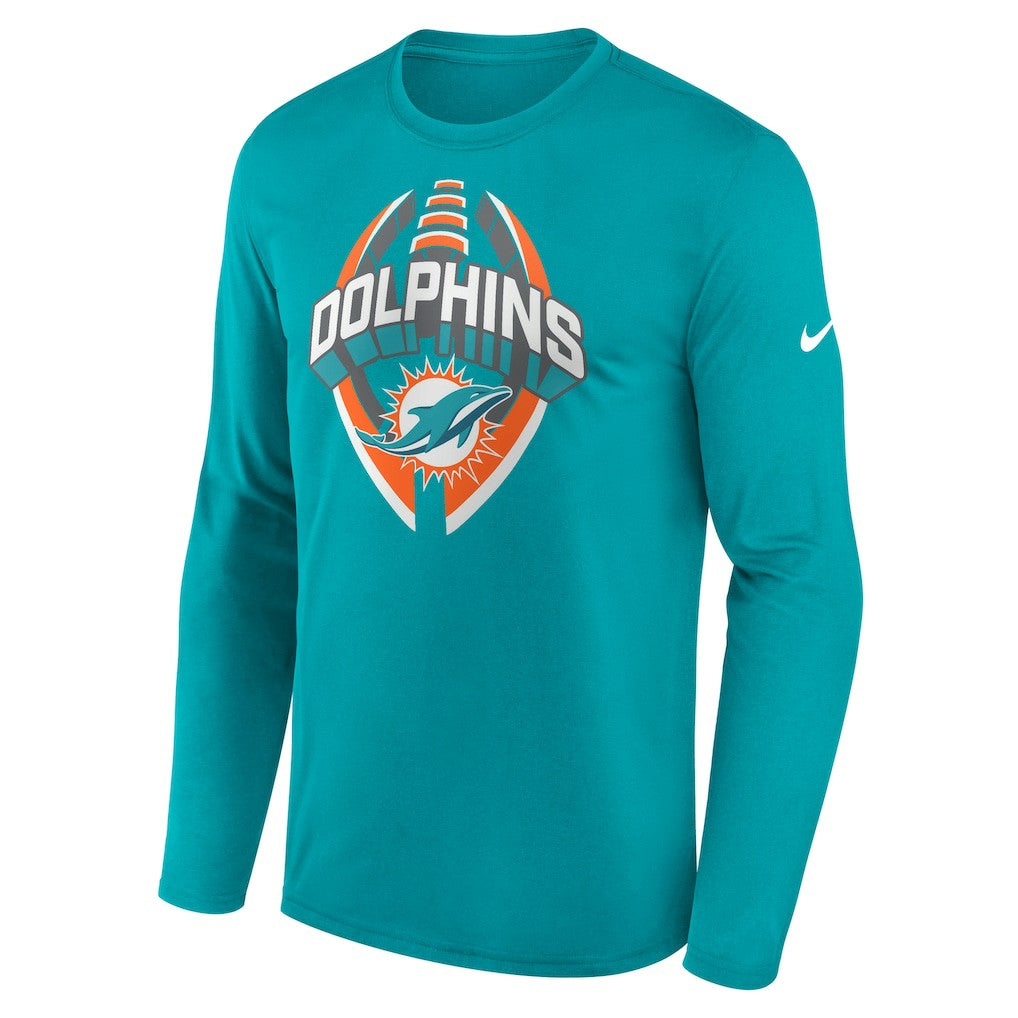 Miami Dolphins Primetime Legend Icon Performance Long Sleeve T-Shirt Aqua - Nike