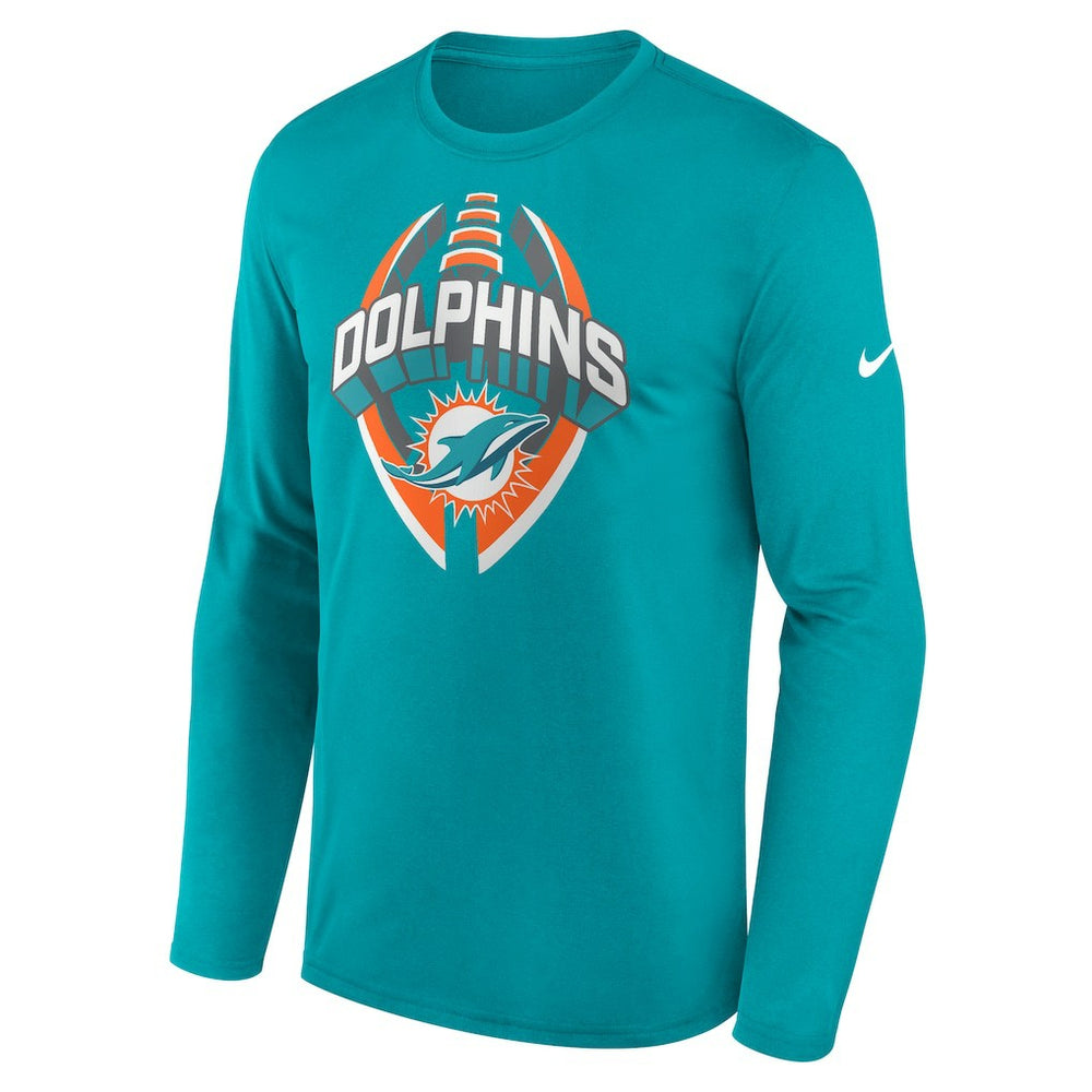 Miami Dolphins Primetime Legend Icon Performance Long Sleeve T-Shirt Aqua - Nike