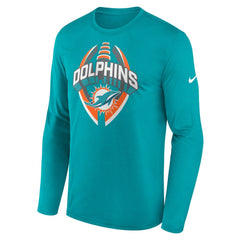 Miami Dolphins Primetime Legend Icon Performance Long Sleeve T-Shirt Aqua - Nike