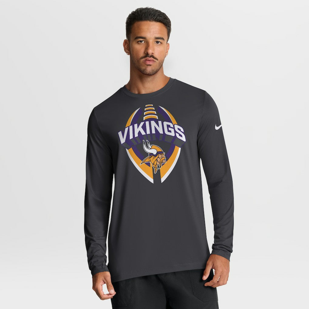Minnesota Vikings Primetime Legend Icon Performance Long Sleeve T-Shirt Anthracite - Nike