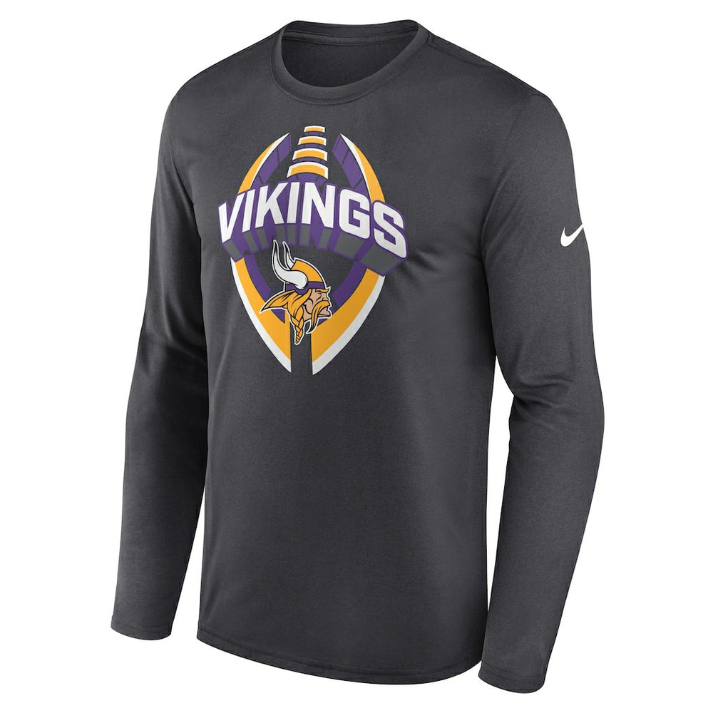 Minnesota Vikings Primetime Legend Icon Performance Long Sleeve T-Shirt Anthracite - Nike