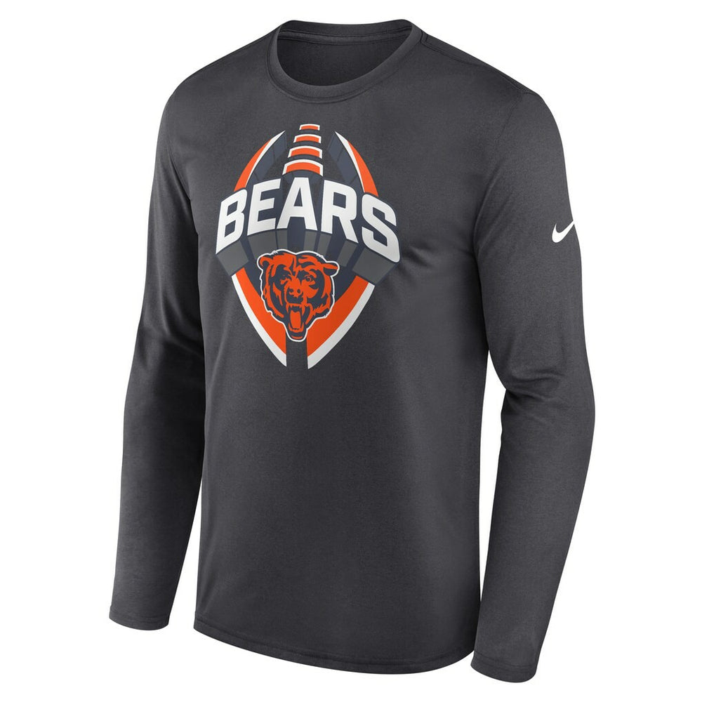 Chicago Bears Primetime Legend Icon Performance Long Sleeve T-Shirt Anthracite - Nike