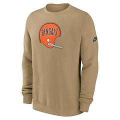 Cincinnati Bengals Swing Pass Rewind Club Pullover Sweatshirt Tan - Nike