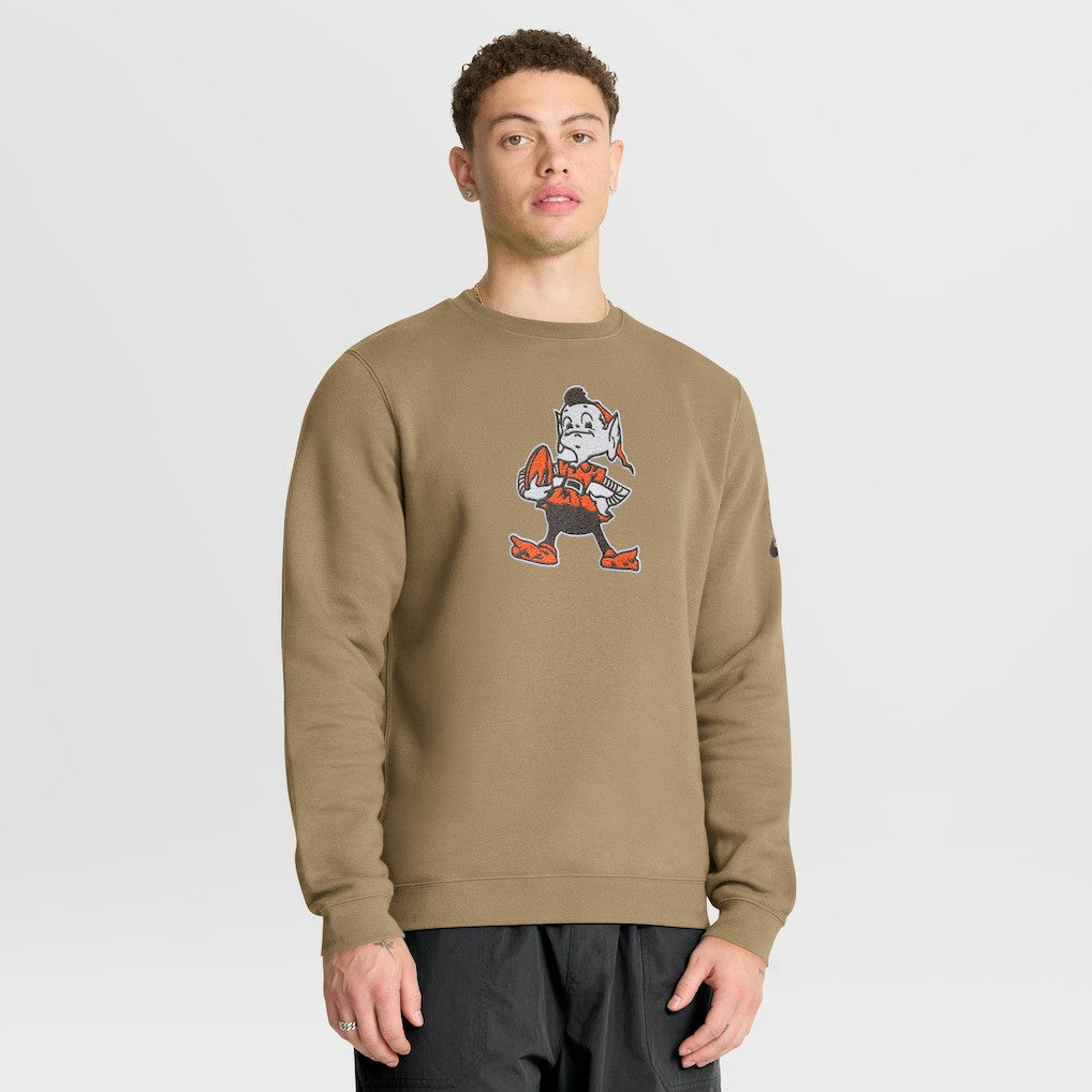 Cleveland Browns Swing Pass Rewind Club Pullover Sweatshirt Brown - Nike