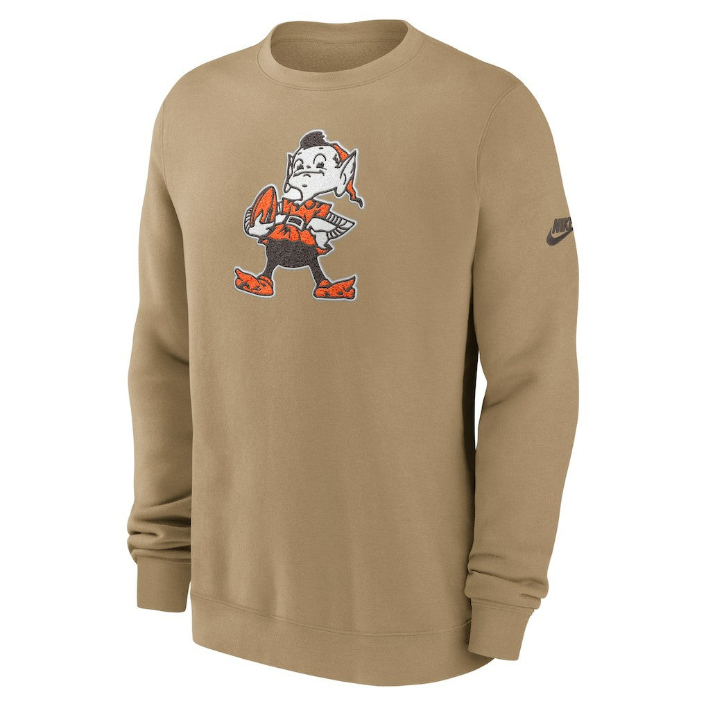 Cleveland Browns Swing Pass Rewind Club Pullover Sweatshirt Brown - Nike