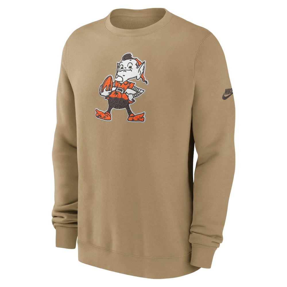 Cleveland Browns Swing Pass Rewind Club Pullover Sweatshirt Brown - Nike