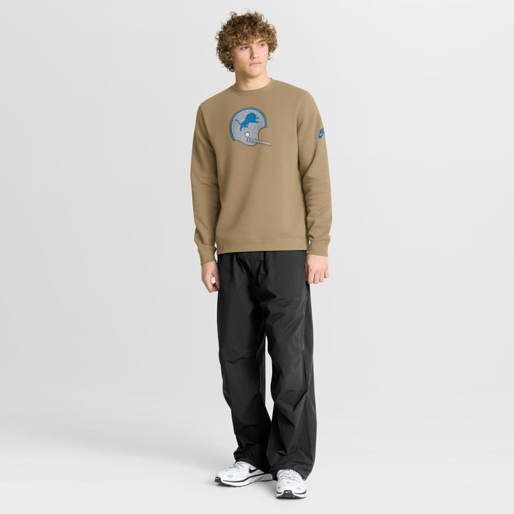 Detroit Lions Swing Pass Rewind Club Pullover Sweatshirt Tan - Nike