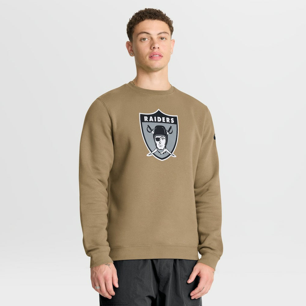 Las Vegas Raiders Swing Pass Rewind Club Pullover Sweatshirt Tan - Nike