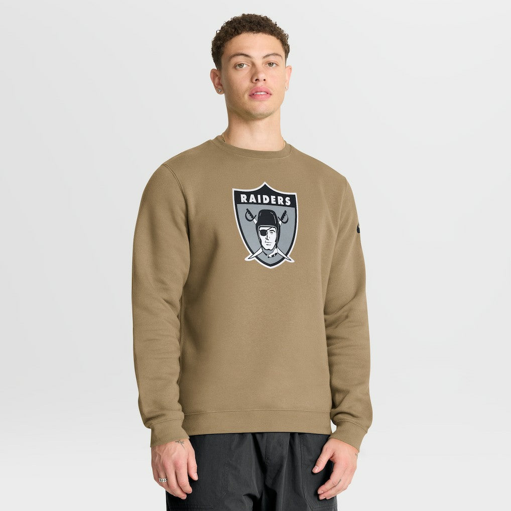 Las Vegas Raiders Swing Pass Rewind Club Pullover Sweatshirt Tan - Nike