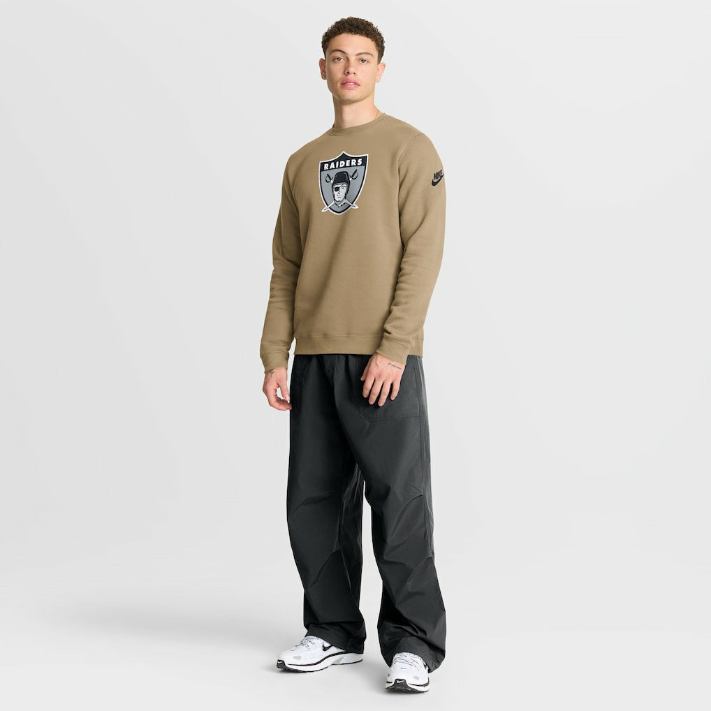 Las Vegas Raiders Swing Pass Rewind Club Pullover Sweatshirt Tan - Nike