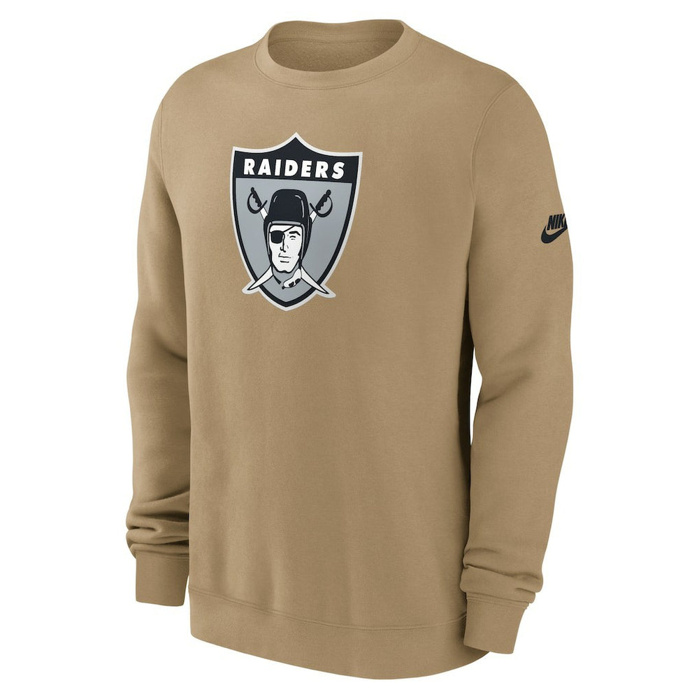 Las Vegas Raiders Swing Pass Rewind Club Pullover Sweatshirt Tan - Nike