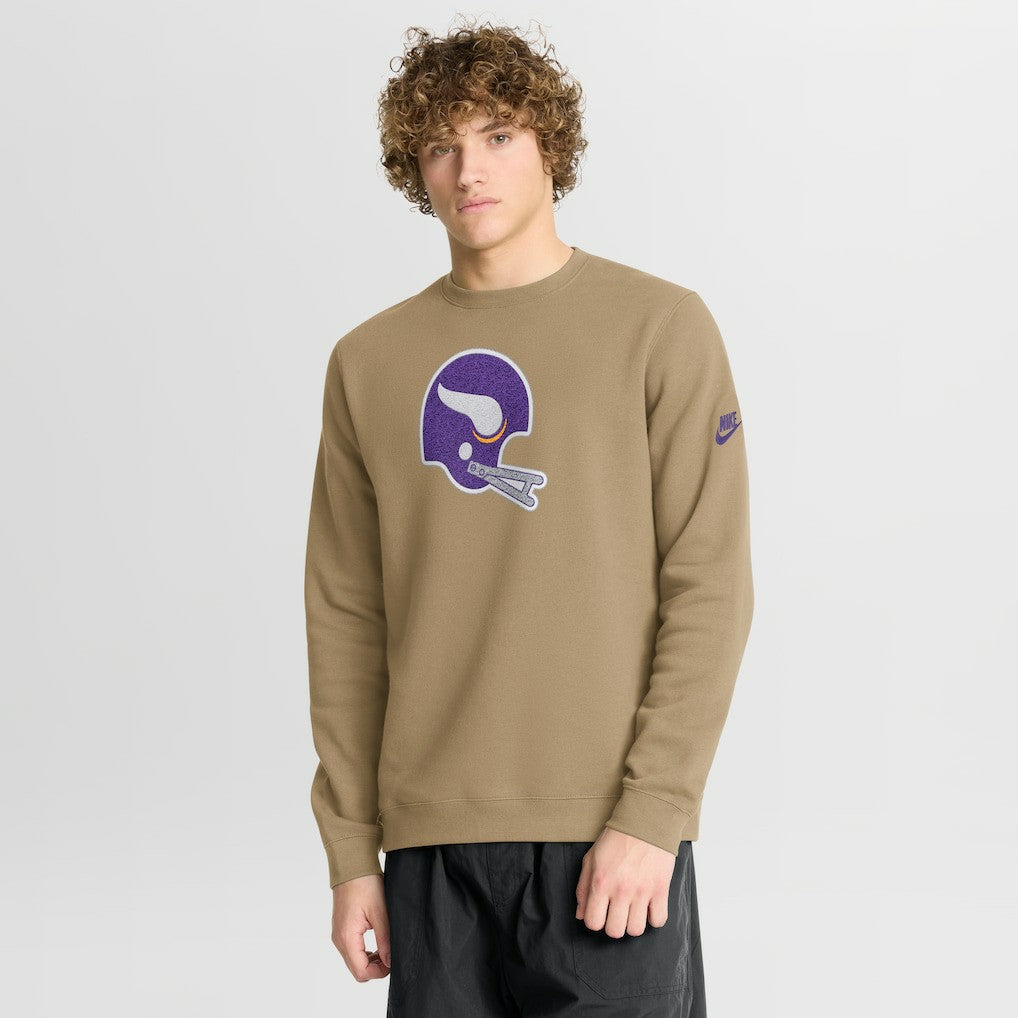 Minnesota Vikings Swing Pass Rewind Club Pullover Sweatshirt Tan - Nike