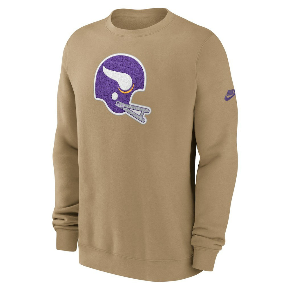 Minnesota Vikings Swing Pass Rewind Club Pullover Sweatshirt Tan - Nike