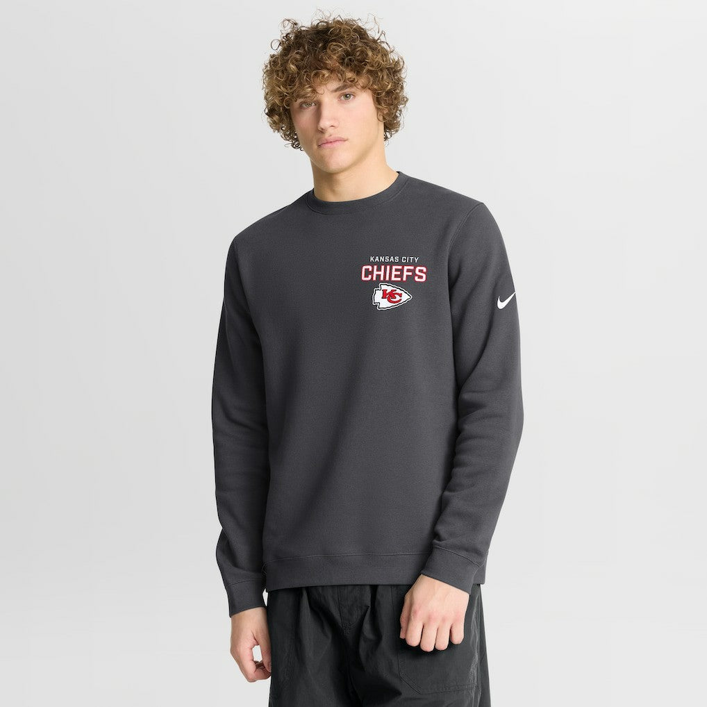 Kansas City Chiefs Primetime Club Fleece Pullover Sweatshirt Anthracite - Nike