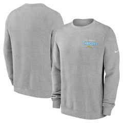 Los Angeles Chargers Primetime Club Fleece Pullover Sweatshirt Heather Gray - Nike