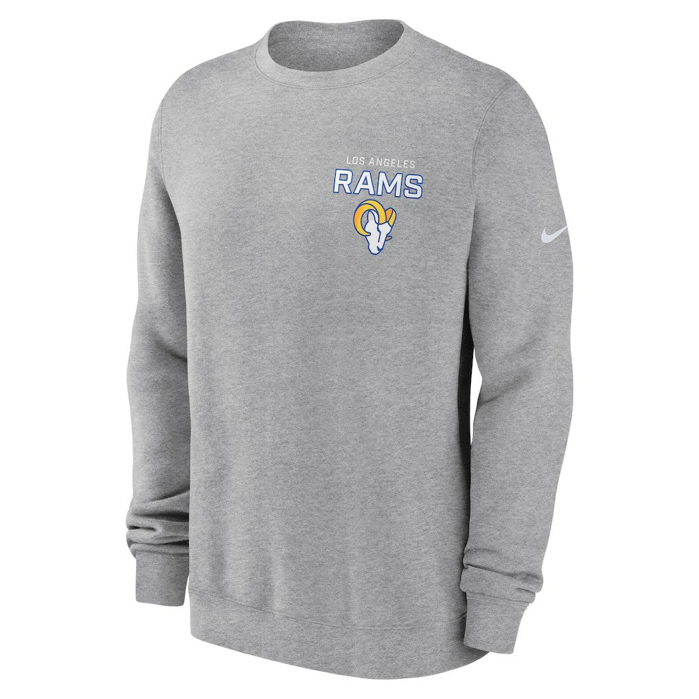 Los Angeles Rams Primetime Club Fleece Pullover Sweatshirt Heather Gray - Nike