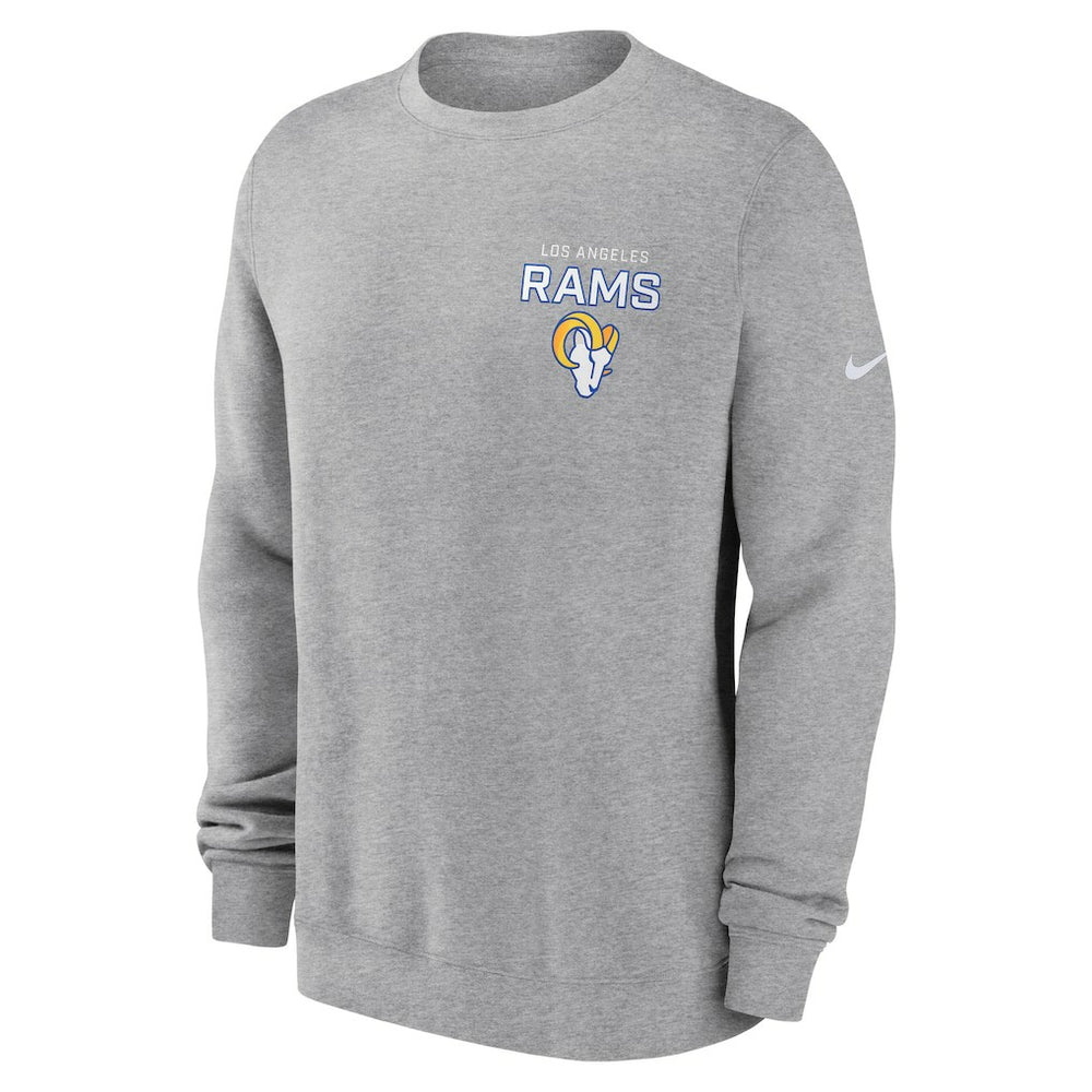 Los Angeles Rams Primetime Club Fleece Pullover Sweatshirt Heather Gray - Nike