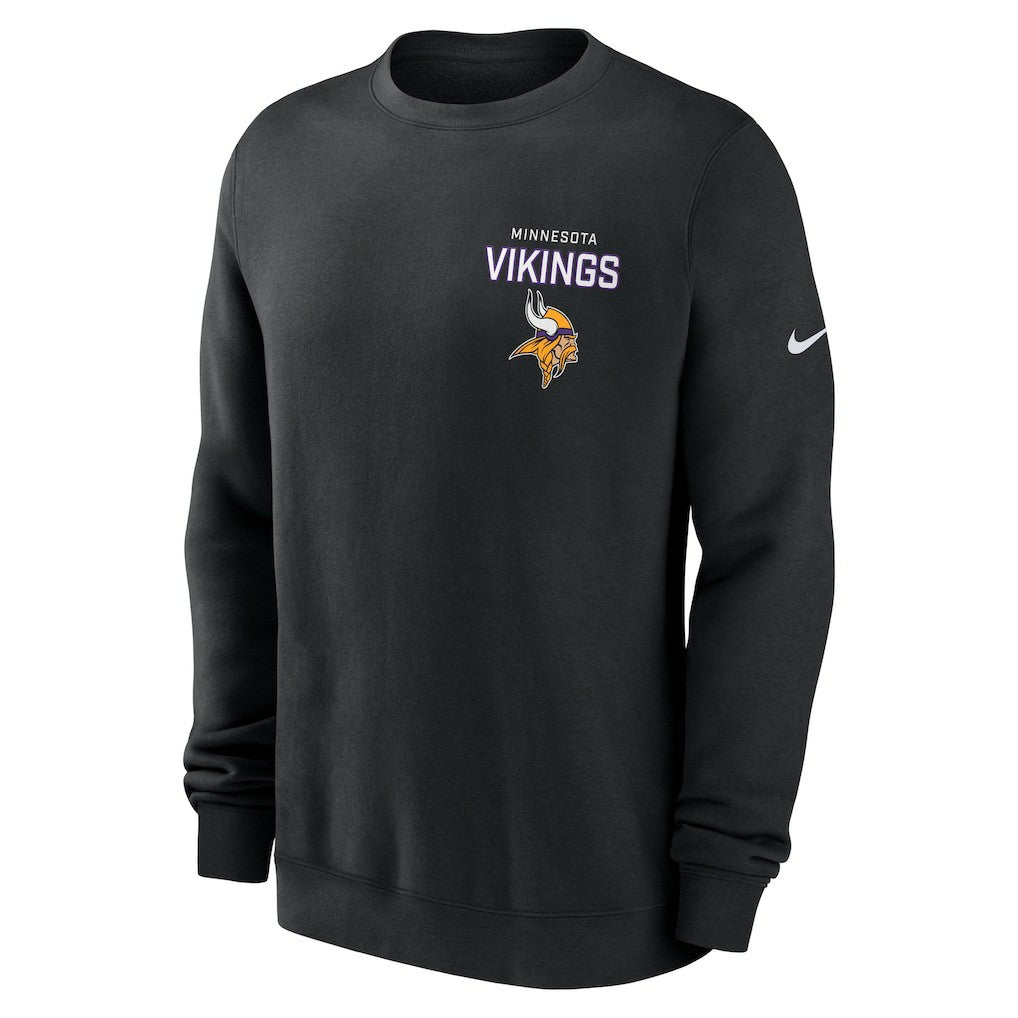 Minnesota Vikings Primetime Club Fleece Pullover Sweatshirt Black - Nike