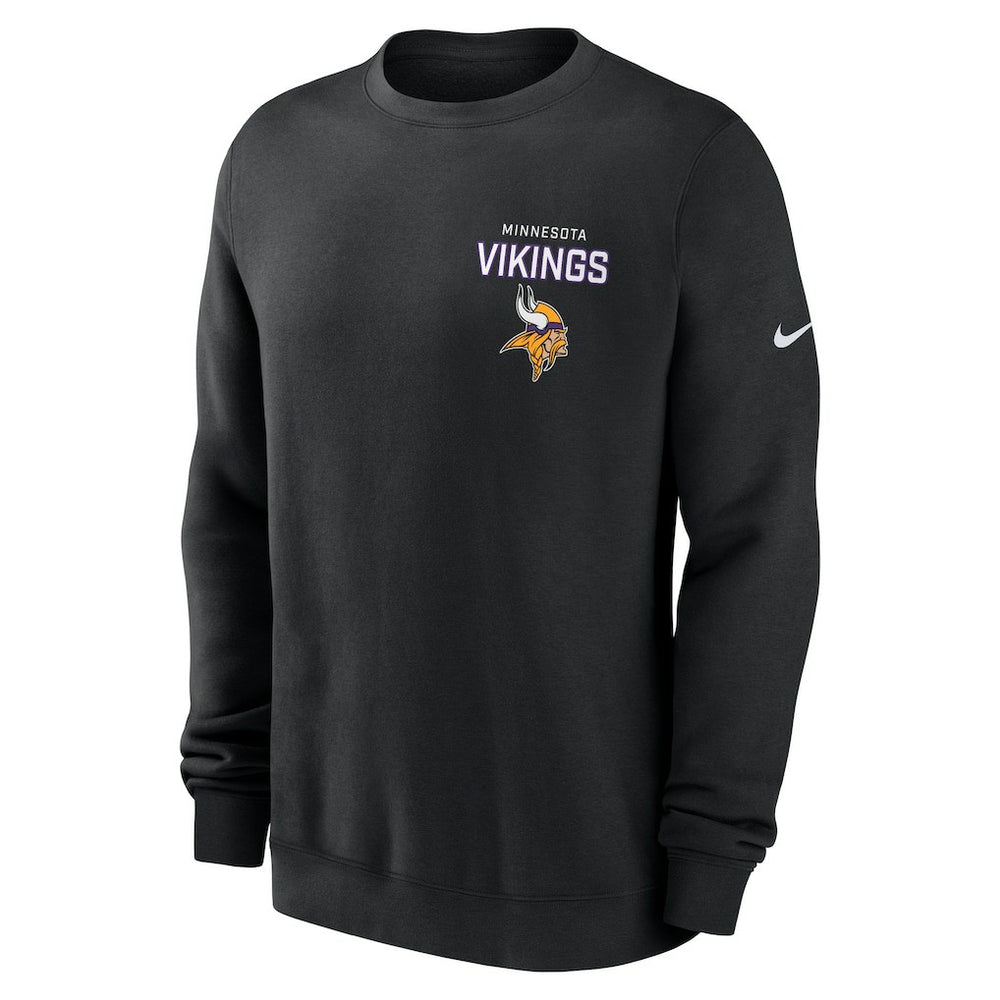 Minnesota Vikings Primetime Club Fleece Pullover Sweatshirt Black - Nike