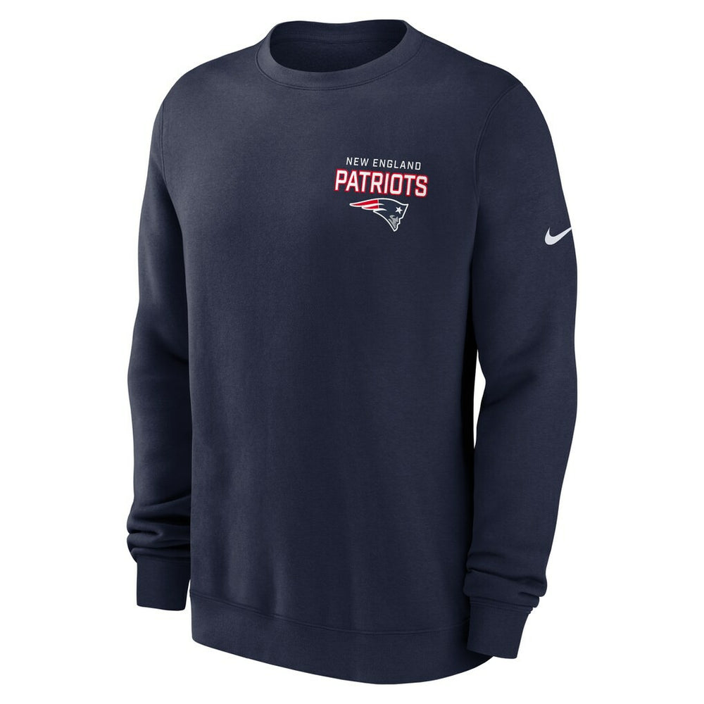 New England Patriots Primetime Club Fleece Pullover Sweatshirt Navy - Nike