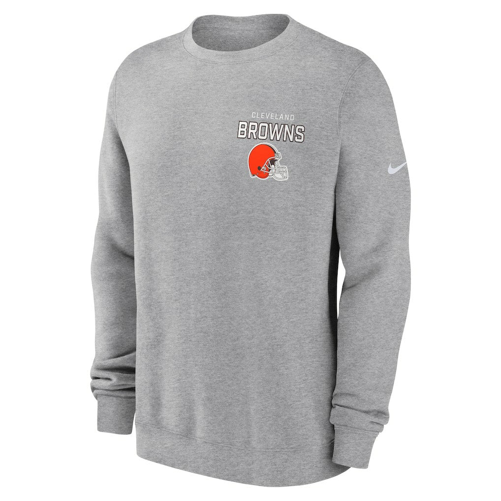 Cleveland Browns Primetime Club Fleece Pullover Sweatshirt Heather Gray - Nike