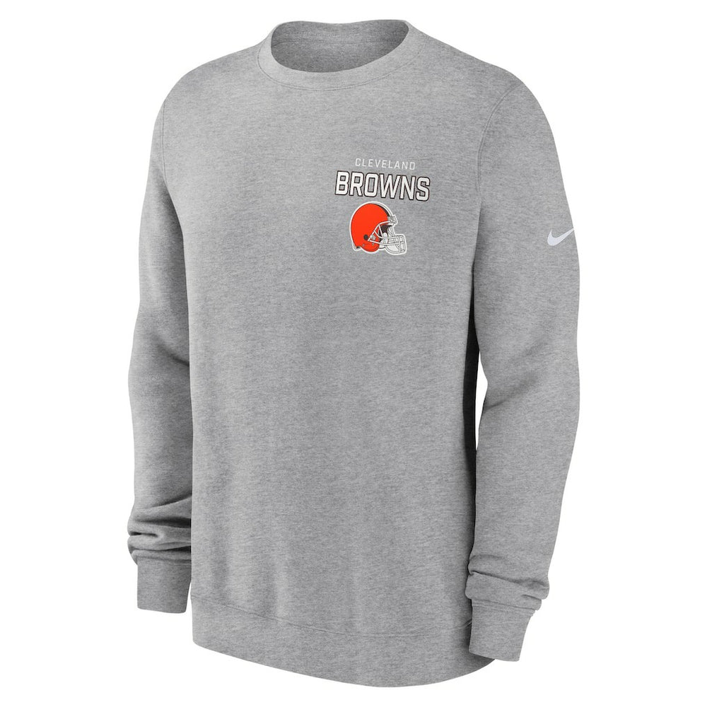 Cleveland Browns Primetime Club Fleece Pullover Sweatshirt Heather Gray - Nike